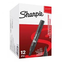 Cheap Stationery Supply of Sharpie S0192654 W10 Permanent Marker Chisel Tip Black Box of 12 Office Statationery