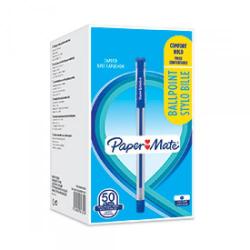Cheap Stationery Supply of Paper Mate 2084374 Ball Point Capped Stick Grip Blue Box of 50 Office Statationery