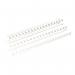 This photo features a pack of Fellowes binding combs in white plastic. The combs are 28mm in size and have a clean, modern appearance. They are perfect for organizing and binding multiple documents for a professional finish.