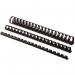 The picture features black plastic binding combs by Fellowes, with a width of 28mm. They are stacked neatly in a row, showing their smooth and shiny finish. The combs appear strong and sturdy, ready for any binding task.