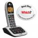 This photograph features a set of British Telecom cordless telephones, model BT4600. The telephones have large buttons for easy use and come with an answer machine. They have a sleek design and a compact base station. The display screen is illuminated for clear visibility.
