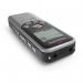 The Philips Dictation Philips DVT1250 Digital Voice Tracer is a sleekly designed device with a compact size. The black exterior features a large, easy-to-use control panel and a clear LCD screen. It has a built-in microphone and a stereo recording function for high-quality audio.