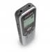 In the photograph, the Philips Dictation Philips DVT1250 Digital Voice Tracer 28585J appears to be a sleek, compact device with a modern black and silver design. The large microphone and easy-to-use buttons can be seen clearly, and the LCD screen displays the recording time and various settings. The device also comes with a detachable clip for easy portability.