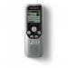 A sleek, handheld digital voice recorder with the brand name Philips Dictation prominently displayed. The device is black with a display screen and several buttons for recording and playback functions. A red light indicates when the recorder is in use.
