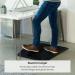 The Fellowes Active Fusion Sit Stand Mat is a black mat with a unique non-slip design that provides cushioned support for your feet while standing. Its ergonomic design encourages movement and helps reduce stress and fatigue.