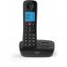 The British Telecom Cordless Telephones BT Essential Single Dect Call Blocker Telephone with Answer Machine 28881J features a sleek and modern design. The base unit and handset are both black in color with a clear LCD display. The handset has a comfortable grip and easy-to-use buttons for call blocking and answering machine functions.