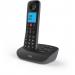 This image shows a sleek and modern British Telecom cordless telephone with a single DECT design. It features a call blocker and answer machine for convenience. The phone has a clear display and buttons for easy use.