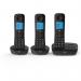 The photo features three sleek and modern cordless telephones from British Telecom, with a built-in answering machine and call blocker. The phones are equipped with the latest DECT technology for reliable and clear communication.