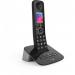 This photograph features sleek and modern British Telecom cordless telephones BT Premium Single Dect with a built-in call blocker and answer machine. The sleek design is accompanied by a crisp and clear LCD screen, providing a user-friendly experience.