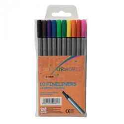 Cheap Stationery Supply of Colourworld Fineliner Pen Assorted Pack of 10 Office Statationery