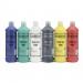 The picture shows a set of colorful School Stationery Ready Mixed Paint by Classmates. It includes six 600ml bottles of various colors, perfect for art class.