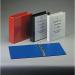 This image shows a collection of school stationery presentation binders. The binders are A4 size and feature 4 rings, with a width of 65mm. The color of the binders is white.