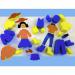 The photo shows a collection of colorful and fun school stationery art accessories. In the midst of pencils, markers, and paintbrushes, there are also a variety of sponges in different shapes and sizes. The vibrant colors and playful designs make these items perfect for young artists and students.