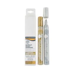 Cheap Stationery Supply of Acrylic Paint Markers Gold and Silver Office Statationery