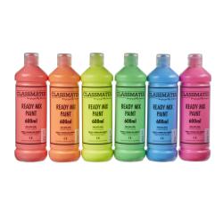 Cheap Stationery Supply of Classmates Ready Mixed Paint in Flourescent Pack of 6 600ml Bottle Office Statationery