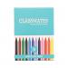 This image features a pack of 24 plastic crayons in various vibrant colors. The crayons are neatly organized and placed in a school stationery set, ready for use in artistic endeavors.