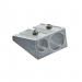 The photo shows a pack of 12 metal pencil sharpeners designed for school use. They have a double hole for sharpening pencils to a precise point. The sharpeners are small and compact, ideal for carrying in a pencil case or desk drawer. They are a must-have for any student or classroom setting.