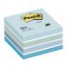 In the picture, there are several school stationery post it notes arranged in a cube shape. The color of the notes is pastel blue and each one measures 76x76mm. These post its are perfect for writing reminders, notes, or doodles.