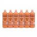 The picture shows a vibrant display of School Stationery Ready Mixed Paint by Classmates. The paint comes in a set of 6 bottles, each containing 600ml of bright orange ready-to-use paint. These bottles are neatly arranged on a desk, ready to be used by students for their art projects.
