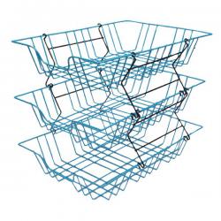 Cheap Stationery Supply of Wire Filing Tray A4 Blue (W280 x D380 x H70mm Risers Available Seperately) 999BL HG58269 Office Statationery