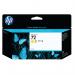 This picture features a vividly colored HP 72 DesignJet Ink Cartridge in a bright shade of yellow, with a capacity of 130-ml. The sleek and compact design of the cartridge is evident, along with the prominent HP logo. Perfect for adding a pop of color to any printing project.