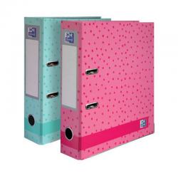 Cheap Stationery Supply of Oxford 70mm Lever Arch File A4 Spots Teal/Pink (Pack of 2) 400158148 JD07470 Office Statationery