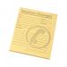 The image shows a bright yellow telephone message pad with dimensions of 127x102mm. The challenge telephone and message pad set comes in a pack of 10 and features a unique design for added functionality.