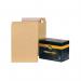 The image shows a pack of 50 New Guardian C3 Envelope Board Backs from Bong UK Ltd. Each envelope is made of 130gsm manilla paper and is backed with sturdy board for added durability. The envelopes feature a sleek design, perfect for professional or personal use.