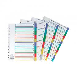 Cheap Stationery Supply of Concord Divider 10-Part A4 Polypropylene Multicoloured 06901 JT06901 Office Statationery