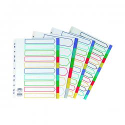 Cheap Stationery Supply of Concord Divider 10-Part A4 Polypropylene Multicoloured 06901 JT06901 Office Statationery