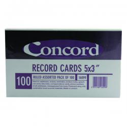 Cheap Stationery Supply of Concord Record Card Ruled 127 x 76mm Assorted (Pack of 100) 16099/160 JT16099 Office Statationery