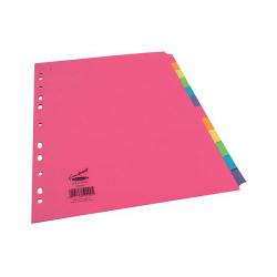 Cheap Stationery Supply of Concord Divider 12-Part A4 160gsm Bright Assorted 50999 JT50999 Office Statationery