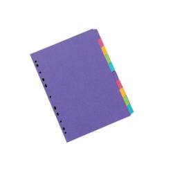 Cheap Stationery Supply of Concord Divider 10-Part A4 270gsm Bright Assorted 52699/526 JT52699 Office Statationery