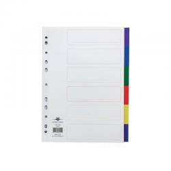 Cheap Stationery Supply of Concord Divider 6-Part A4 Polypropylene Multicoloured 65899 JT65899 Office Statationery