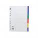 The image shows a multicoloured set of Concord dividers and indexes, specifically the 6-part index made of polypropylene. The A4 size and brand name are clearly visible.
