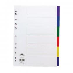 Cheap Stationery Supply of Concord Divider 6-Part A4 Polypropylene Multicoloured 65899 JT65899 Office Statationery