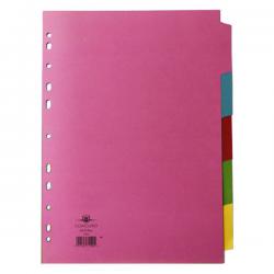 Cheap Stationery Supply of Concord Divider 5-Part A4 160gsm Multicoloured (Pack of 5) 71190 JT71190 Office Statationery