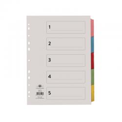 Cheap Stationery Supply of Concord Divider 5-Part A4 Multicoloured Tabs with Contents 71198/PJ11 JT71198 Office Statationery