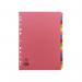 The picture shows a colorful set of Concord Dividers & Indexes. There are 15 parts, each on a separate A4 sheet and made of sturdy 160gsm cardstock. The vibrant hues of these dividers make them easy to spot and organize documents.