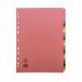 The photo shows a set of Concord dividers and indexes. The A4 size dividers are divided into 20 sections for easy organization. The dividers are labeled with various subjects and come in assorted colors.
