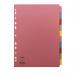 Concord Reinforced Divider 10-Part A4 160gsm Pastel Colours 77199 JT77199