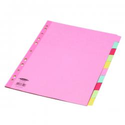 Cheap Stationery Supply of Concord Reinforced Divider 10-Part A4 160gsm Pastel Colours 77199 JT77199 Office Statationery