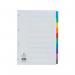 The picture shows a set of Concord dividers and indexes, specifically the Concord Reinforced Divider 10-Part A4 Multicoloured Tabs. The dividers have brightly colored tabs and are made of reinforced material for durability.