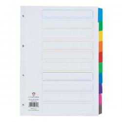 Cheap Stationery Supply of Concord Reinforced Divider 10-Part A4 Multicoloured Tabs 00801/CS8 JTCS8 Office Statationery