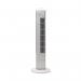 This photograph captures the sleek and modern design of the Q-Connect Tower Fan. Its 30 inch height and crisp white color make it a stylish addition to any room. The brand name, Q-Connect, is visible on the base of the fan, highlighting its quality and reliability.