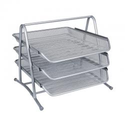 Cheap Stationery Supply of Q-Connect 3 Tier Letter Tray Silver KF00822 KF00822 Office Statationery