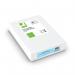 This photograph shows a pack of Q-Connect coloured paper, specifically Q-Connect Blue, in A4 size, with a weight of 80gsm. The pack contains 500 sheets and is neatly stacked with a ream wrapping. The paper is vibrant and smooth, perfect for various printing needs.