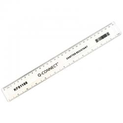 Cheap Stationery Supply of Q-Connect Ruler Shatterproof 300mm Clear (Inches on one side and cm/mm on the other) KF01108 KF01108 Office Statationery