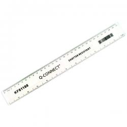 Cheap Stationery Supply of Q-Connect Ruler Shatterproof 300mm Clear (Inches on one side and cm/mm on the other) KF01108 KF01108 Office Statationery