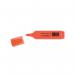 The photo shows 10 Q-Connect highlighter pens in vibrant orange color. Each pen has a smooth grip and a chisel tip for precise highlighting. The pack has a durable plastic case, making it easy to store and transport. The pens are perfect for highlighting important notes, textbooks, and documents.